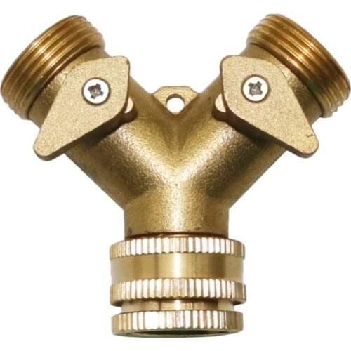 Garden Tap 2-Way Valves Irrigation Hose Pipes Splitters Plumbing Fittings Brass Female thread Y Valves Agriculture tools 1 Pcs