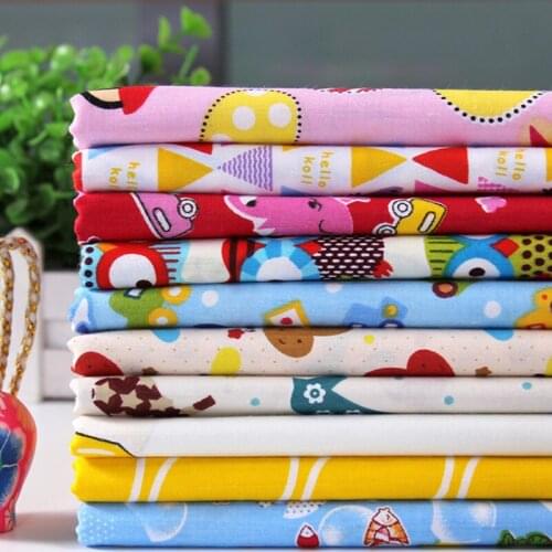 Natural 100% Cotton Cartoon Childrens Printed Twill Fabric Floral Bedding Sheets Diy Decorative Fabric Cloth by the Meter