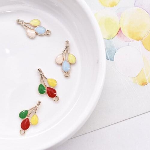 20pcs/lot 13x23 mm Enamel Balloon Charm For Jewelry Making Cute Earring Pendant Bracelet Necklace Charms Diy Jewelry Accessories