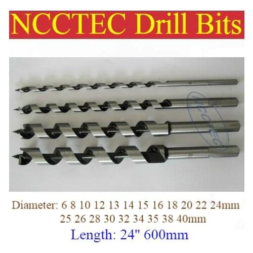 [600mm length] 6 8 10 12 13 14 15 16 18 20 22 24 25 26 28 30 32 34 35 38 40mm diameter wood Spiral screws drill bits | 24'' long