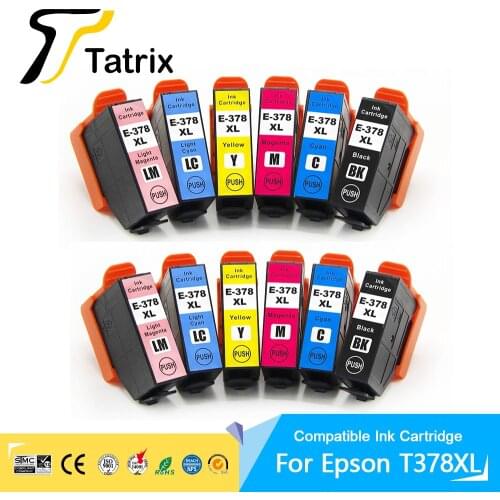 Tatrix For epson 378XL T378XL Color Compatible Printer Ink Cartridge for Epson Expression Photo XP-8500/XP-8505/XP-15000/XP-8600