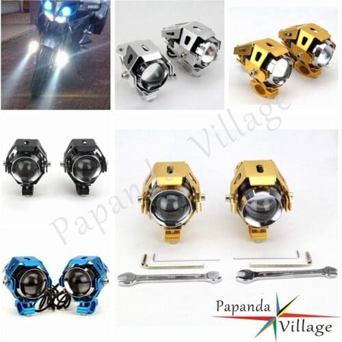 2PCS 125W Universal Motorcycle Headlight w/ Angel Eye 3000LM Waterproof Driving Fog Spot Head Light Decorative U5 LED Spotlight
