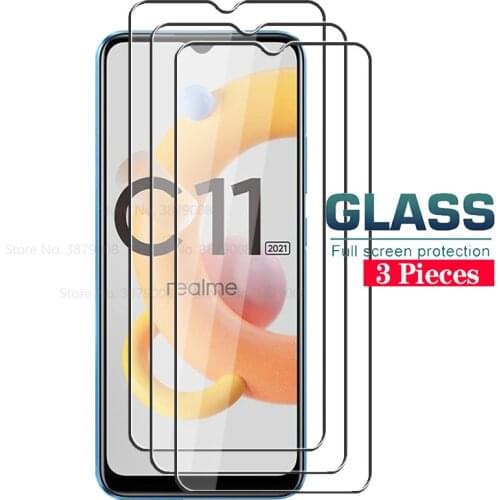 3PCS Screen Protector for Realme C11 C3 C21 Relme Realm C 3 11 21 11c 21c Tempered Glass Film Cover On Realmi c11