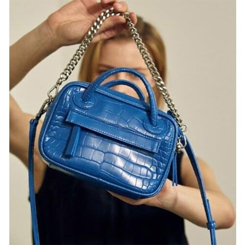 Alligator Pattern Women Bag Vintage Chains Crossbody Bags for Women 2021 Mini Designer Shoulder Bag Ladies Handbag PU Leather