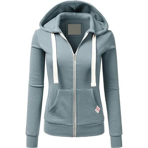 Women Long Sleeve Patchwork Solid Color Hooded Zipper Casual Sport Coat Pullovers Girl Hooded Female Coat Sweatshirts Female