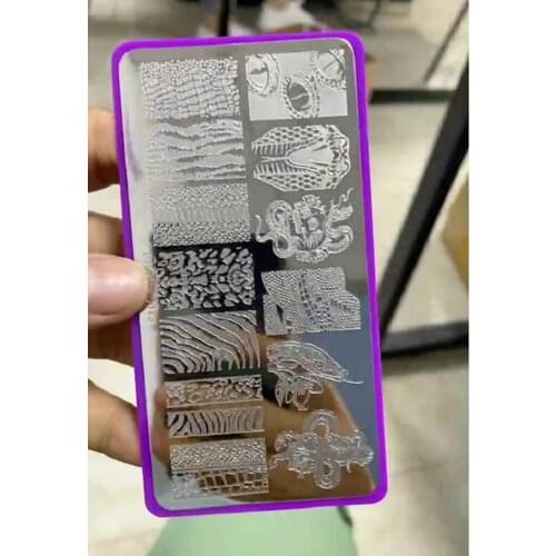 1Pc 6X12cm Snake Cowgirl Nail Art Stamping Plate (with back) Animal Snake Design Nail Stamping Plate Cute Cat Dog Nail Art Stamp