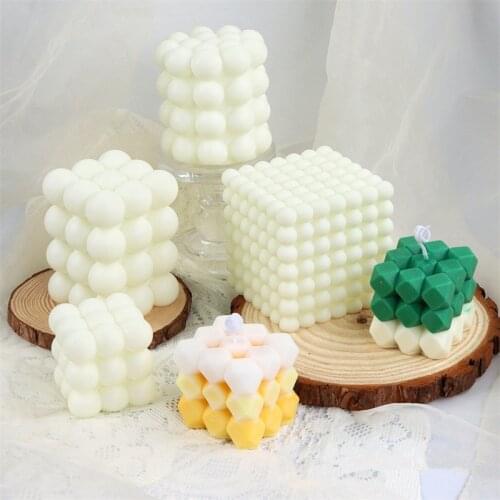 1 Pcs Candle Molds For Aromatherapy Candle Making Simple Geometric Square Resin Molds 3d Soap Cake Ball Silicone Mold