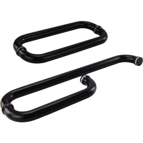 201# 304# Stainless Steel Round Glass Door Pull Handle Commercial Shower box Matt Black