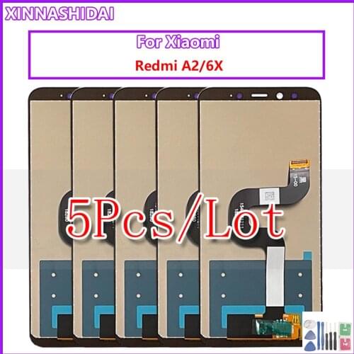 5PCS/For Xiaomi Mi A2 Lite touch screen digitizer assembly For Xiaomi Redmi 6 Pro LCD Display with Frame