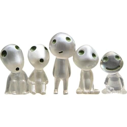5 Pieces Resin Light Luminous Stand Sit Tree Elves Miniature Cartoon Character Gift Handicraft Collectibles