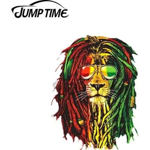 JumpTime 13 x 3.5cm For Cool Rasta Lion Of Judah Vinyl Car Stickers Fine Anime Decoration Scratch-proof Laptop Vehicle Decal