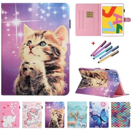 Coque For iPad 6th 7th 8th Generation Case Cute Cat Leather Cover For iPad 9.7 10.2 10.5 Tablet Case For iPad 5 6 7 8 Air 3 2 1
