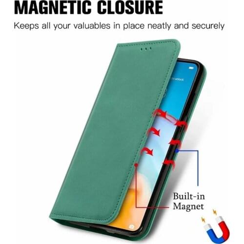 10Pcs PU Leather Wallet Flip Phone Cover Skin Friendly TPU Case for Huawei Nova 5 8 Pro P smart S 2021 P40 P30 Lite Honor 20 Pro