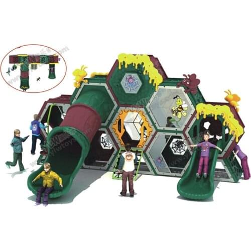 Kindergarten honeycomb slide plastic labyrinth drill hole children outdoor climbing frame indoor slide equipment YLW-181121