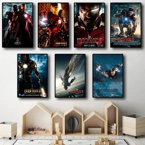 Canvas Painting Marvel Classic Movie Iron Man Series Characters Poster Modern Quality Living Bedroom Wall Art Home Decor Picture