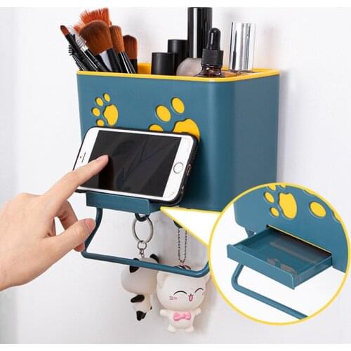 Cosmetics Storage Box Wall Shelf Student Dormitory Skin Care Creative Pen Holder Storage Box Nail Storage Case Organizer