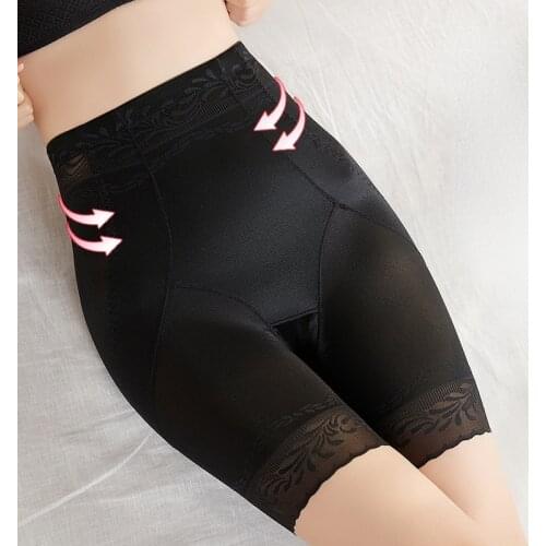 Women Waist Trainer Ice Silk Seamless Lace High Waist Trainer Women Shapewear Lady Hip Raise Slimming Sexy Body Shaper Pants