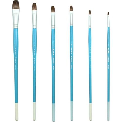 Eval 6pcs/lot Wolf Hair Artist Painting Brushes Filbert Acrylic Watercolor Gouache Brush Set
