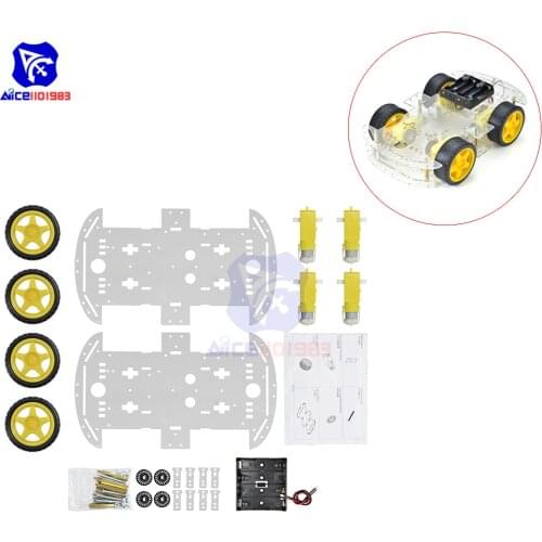 Diymore 4WD Robot Smart Car Chassis Kits with Speed Encoder for Arduino 51 M26 DIY Education Robot Smart Car Kit