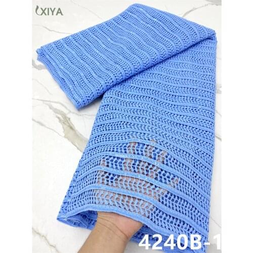 Sky Blue African Lace Fabric Latest Milk Silk Lace Fabric with Sequins Nigerian Cord Lace Fabric for Woman Sewing APW4240B