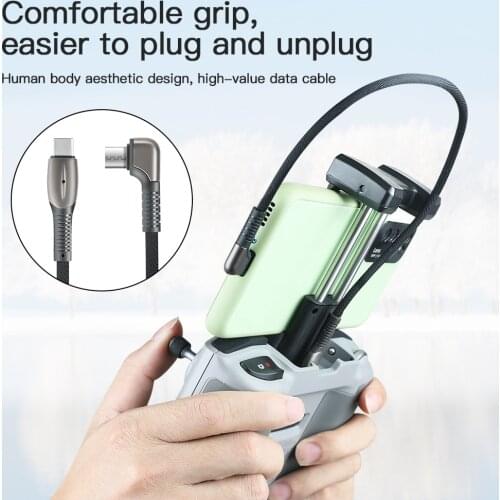 30cm Nylon Data Cable for DJI Mavic Air 2/Mini 2 Remote Control Type-C to Type-C/Lighting iOS OTG USB Line Accessories