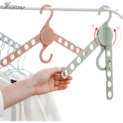 OYOURLIFE 10 Hole Multi-function Magic Clothes Hanger Folding Clothing Rack Outdoor Anti-slip Hangers For Clothes Laundry Rack