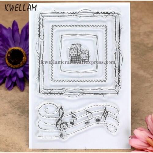 Sewing Thread Musical Notes Scrapbook DIY photo cards rubber stamp clear stamp transparent stamp 10x15m KW8021109