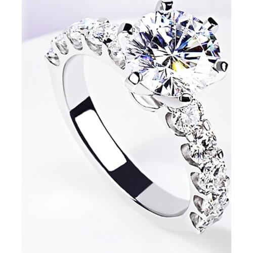 Dazzling Real S925 Sterling Silver Rings Women Luxury Goddess Exquisite Wedding Engagement Party Elegant Jewelry Original Design