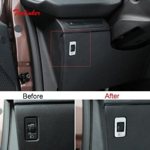 Tonlinker Interior Headling Adjustment Cover Sticker for CITROEN C-Elysee 2014-17 Car Styling 1 PCS ABS Chrome Cover stickers