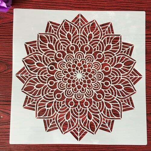 30 *30cm DIY stencil painting template retro pattern model wax paper tile wall floor furniture decorative painting mold mandala