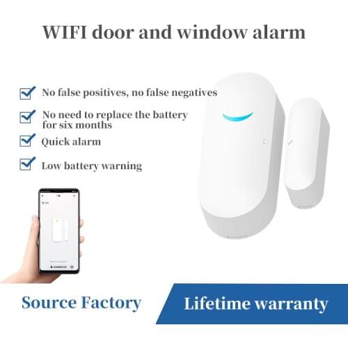 Tuya Smart WiFi Door Sensor Door Open / Closed Detectors Wifi Home Alarm Compatible With Alexa Google Home Tuya APP