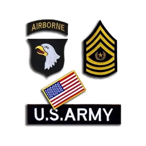 WWII US PARATROOPER 101st AIRBORNE WHITE TONG INFANTRY DIVISION ONE PIECE Shoulder Patch BADGE