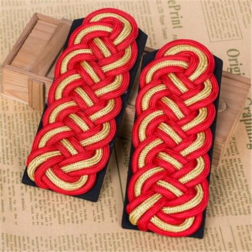 High-grade Germany Handmade Woven Colorful Shoulder Strap Military Rank Epaulettes Band Performance Badges With Stars