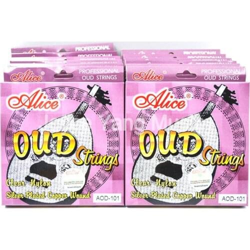 12 Sets of Alice AOD-101 OUD Strings Clear Nylon Silver-Plated Copper Wound 10-String Free Shipping Wholesales