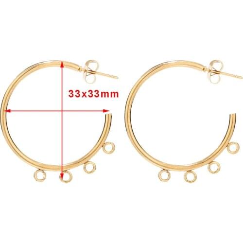 10pcs/lot Hoop Earrings Stainless Steel Earrings Gold Tone Hoops DIY Earring for Women Girls Sensitive Earring