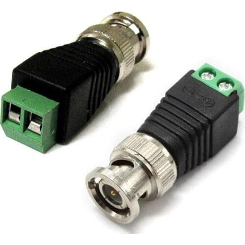 10Pcs Mini Coax CAT5 To Camera CCTV BNC UTP Video Balun Connector Adapter BNC Plug For CCTV System Accessories