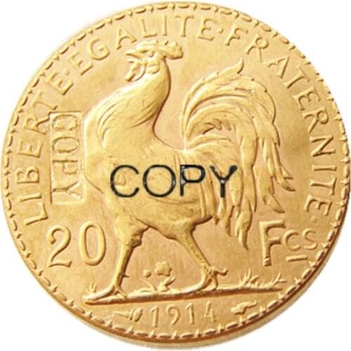 1914 France 20 Franc Rooste Gold Plated Copy Coin
