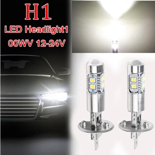 2PCS H1 50W Car High Power COB LED Headlight Aluminum High Low Beam For Light Bulbs