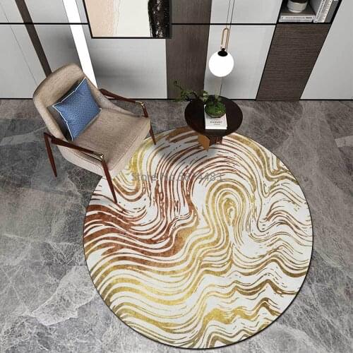 200cm Nordic White Gold Abstract Curve Strip Living Room Bedroom Hanging Basket Chair Round Floor Mat Carpet Customization