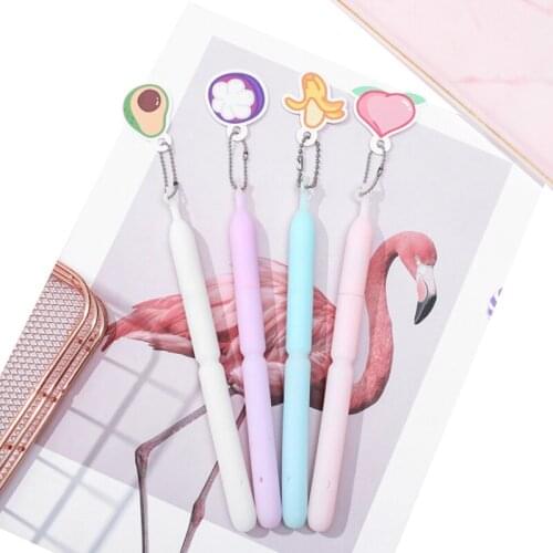 30pcs/lot Kawaii Cartoon Fruit Card Pendant Student Gel Pen Signature Pen School Students Office Supplies Wholesale