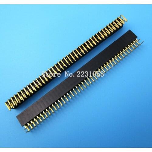 5PCS/LOT 2.54mm 2 x 40 Pin Right Angle Double Row Pin Female Pin In Header Strip