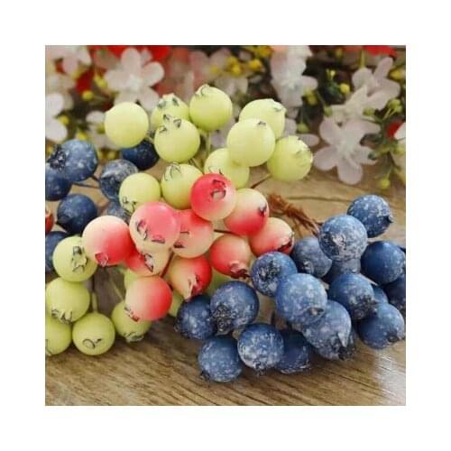 50Pcs 1cm Berry Artificial Flower For DIY Christmas Garland Wreath Accessories Fake Plant Wedding Flowers Home Party Decoratio