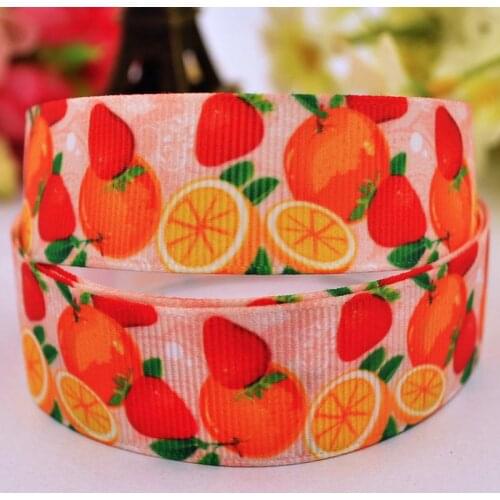 7/8'' 22mm,1" 25mm,1-1/2" 38mm,3" 75mm Fruits Cartoon Printed grosgrain ribbon party decoration sewing supplies 10 Yards X-00269