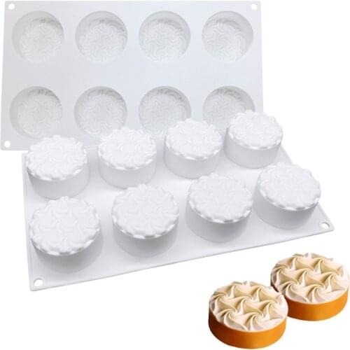 8 Flowers Cake Mold For Baking Dessert Art Mousse Silicone 3D Mould Silikonowe Moule Valentines day Wedding Decoration