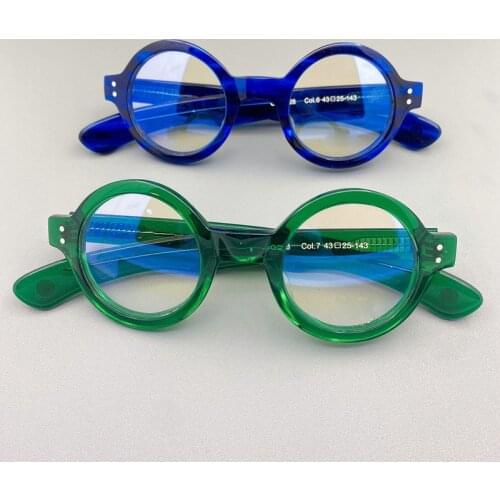 Acetate Round Glasses Frame Men Women Vintage Circle Eye Glasses Man Optical Prescription Eyeglasses Frames Clear Eyewear Oculos