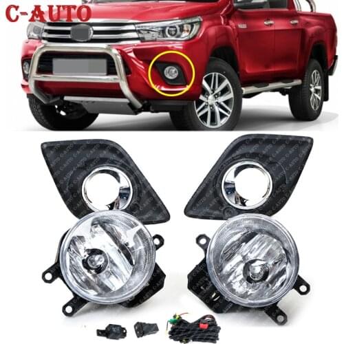 Car Front Bumper Fog Light Lamps 12V H11 Halogen with Harness For Toyota Hilux Revo M70 M80 2015 2016 2017 2018 Car Accessories