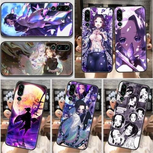 Demon Slayer Kochou Shinobu Phone Case For Huawei P Mate P10 P20 P30 P40 10 20 Smart Z Pro Lite black tpu waterproof soft funda