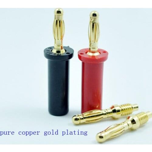 Pure copper gold plating 4 mm banana plug large current high voltage banana head connector terminal audio, horn