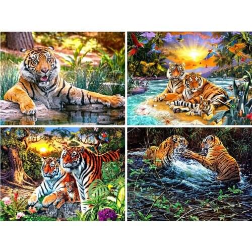 DIY Diamond Painting Full Square Animal Embroidery Tiger Home Decoration New Arrival Mosaic Handmade Gift