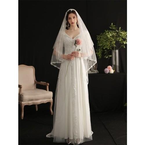 Hair Veil Handmade Wedding Accessories for Women Bridal Long Design Cathedral Luxury Flower Shape White Ivory Tulle